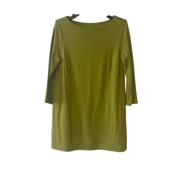 J. Jill Vine Green Ponte Knit 3/4 Sleeve Tunic Boatneck Womens Medium - Picture 1 of 6
